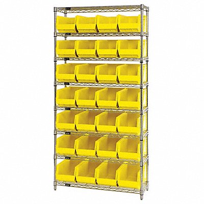 QUANTUM STORAGE SYSTEMS WR8240YL G7066 Bin Shelving 14inx74inx36in Yellow