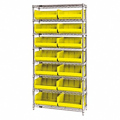 QUANTUM STORAGE SYSTEMS WR8250YL G7067 Bin Shelving 14inx74inx36in Yellow