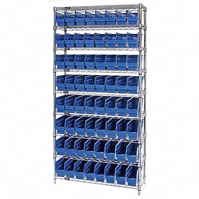QUANTUM STORAGE SYSTEMS WR9201BL G7080 Bin Shelving 12inx74inx36in Blue