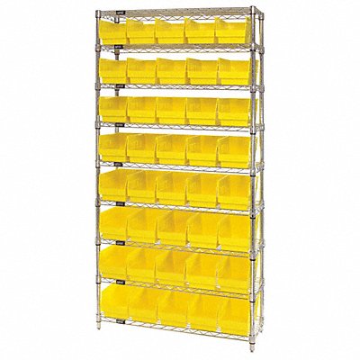 QUANTUM STORAGE SYSTEMS WR9202YL G7081 Bin Shelving 12inx74inx36in Yellow