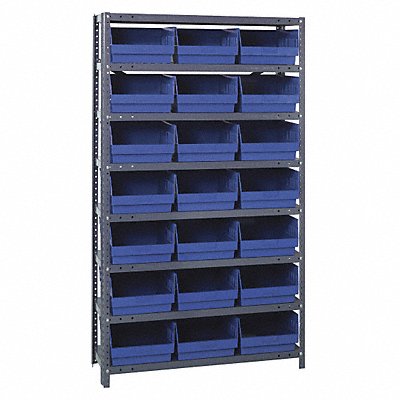 QUANTUM STORAGE SYSTEMS 1875SB810BL G7428 Bin Shelving 18inx75inx36in Blue