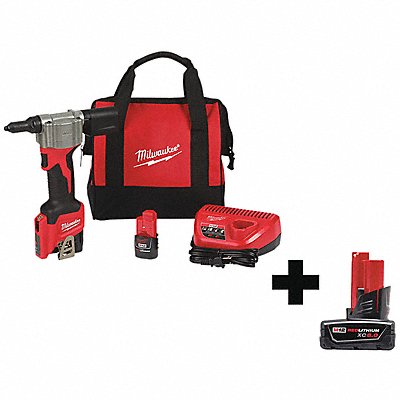 MILWAUKEE 25502200000000 Rivet Tool Kit 12V Cordless 10-3/4 H