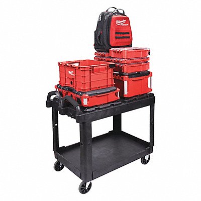 MILWAUKEE CUSTOMPACKOUTUTILITY3 Utility Cart 500 lb 2 Shelves Black