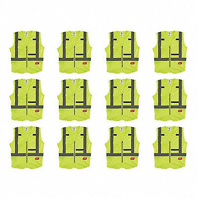 MILWAUKEE 48735021X12 High Visibility Vest 12 pk 12 pk S/M
