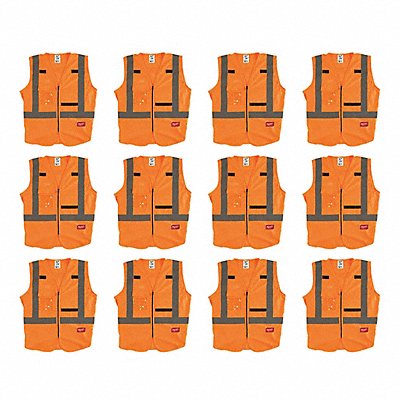 MILWAUKEE 48735033X12 High Visibility Vest 12 pk 2XL/3XL