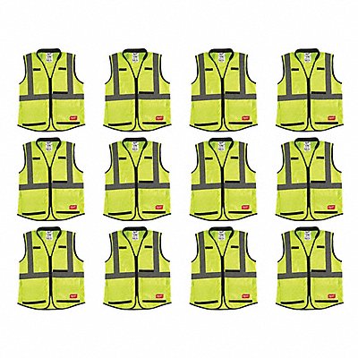 MILWAUKEE 48735083X12 High Visibility Vest 12 pk 3XL/4XL