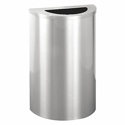 GLARO 1891SASA Garbage Can Half Round 14 gal Silver