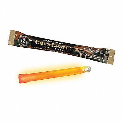CHEMLIGHT BY CYALUME TECHNOLOGIES 927019 Lightstick Orange 12 hr 6 in L PK500