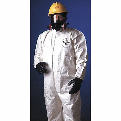 GRAINGER SL127BWHXL001200 Hooded Disposable Coveralls XL Whit PK12