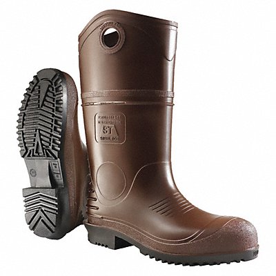 DUNLOP 8408633 Rubber Boot Men s 8 Knee Brown PR