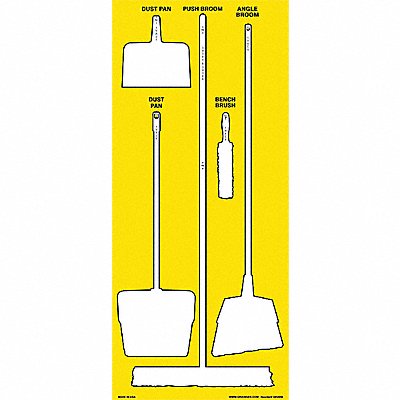 GRAINGER 34GN50 Shadow Board Accu-Shield Yellow 68 in H