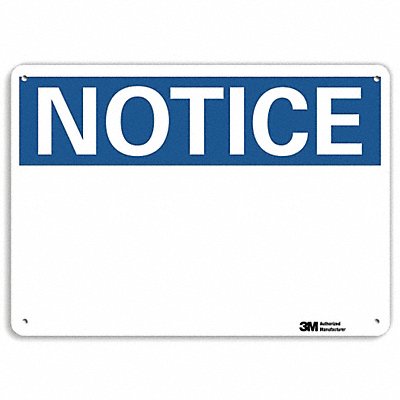 LYLE U51024NP10X7 Notice Sign 7 inx10 in Plastic