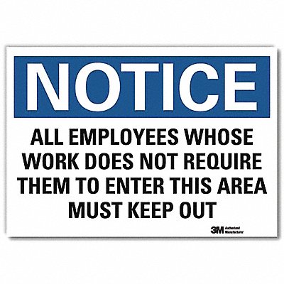 LYLE U51046RD10X7 Notice Sign 7 in x 10 in Reflective Sheeting