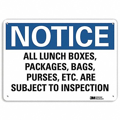 LYLE U51050RA10X7 Notice Sign 7 in x 10 in Aluminum