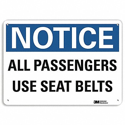 LYLE U51051RA10X7 Rflctv Seat Belt Sign 7 in x 10 in Alum