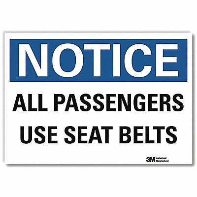 LYLE U51051RD10X7 Rflctv Seat Belt Label 7 in x 10 in Alum