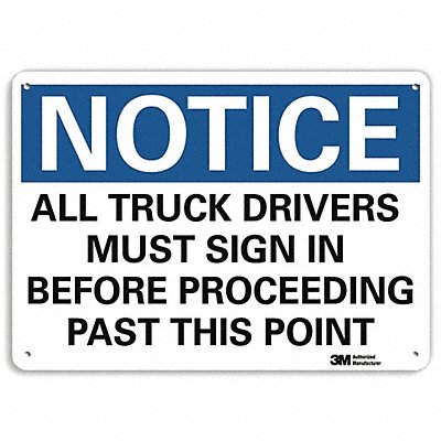 LYLE U51056RA14X10 Notice Sign 10 inx14 in Aluminum