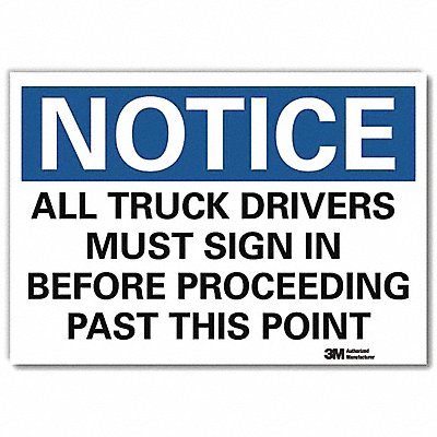 LYLE U51056RD14X10 Notice Sign 10 in x 14 in Reflective Sheeting