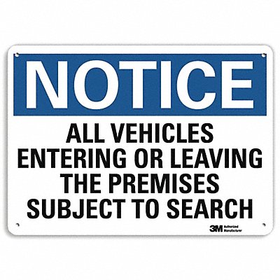 LYLE U51061NA10x7 Notice Sign 7 in x 10 in Aluminum