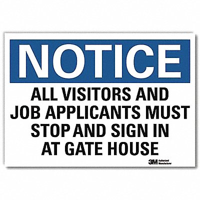 LYLE U51062RD10X7 Notice Sign 7inx10in Reflective Sheeting
