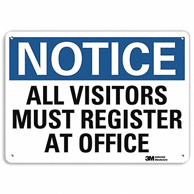 LYLE U51064RA10X7 Notice Sign 7 in x 10 in Aluminum