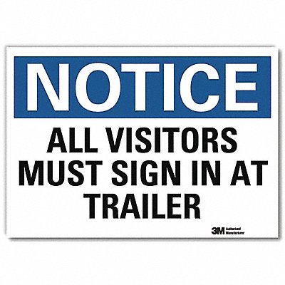 LYLE U51066RD14X10 Notice Sign 10x14in Reflective Sheeting