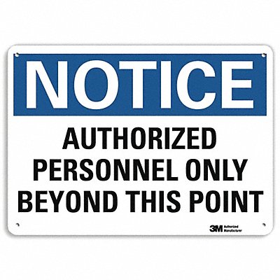 LYLE U51079NP14X10 Notice Sign 10 inx14 in Plastic