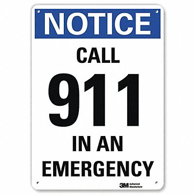 LYLE U51084RA10X14 Notice Sign 14 in x 10 in Aluminum