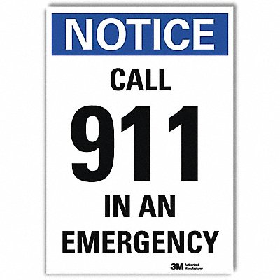 LYLE U51084RD5X7 Notice Sign 7inx5in Reflective Sheeting
