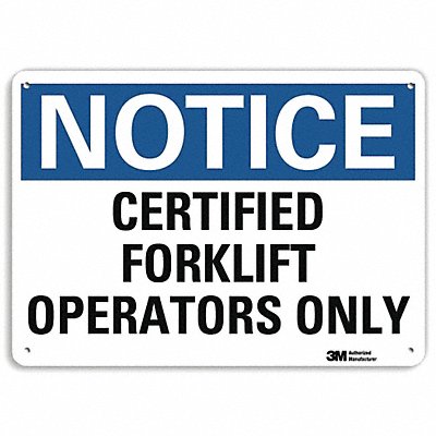 LYLE U51091RA14X10 Notice Sign 10 inx14 in Aluminum