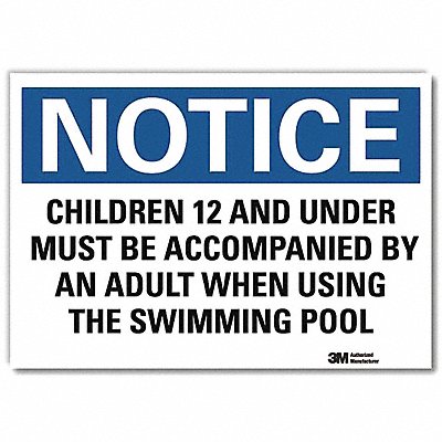 LYLE U51095RD7X5 Notice Sign 5 in x 7 in Reflective Sheeting