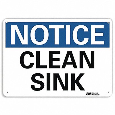 LYLE U51102NA14x10 Notice Sign 10 in x 14 in Aluminum