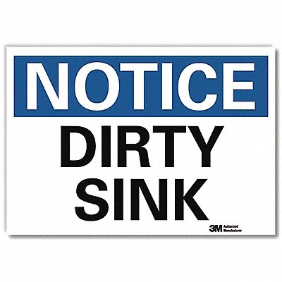 LYLE U51121RD14X10 Notice Sign 10x14in Reflective Sheeting