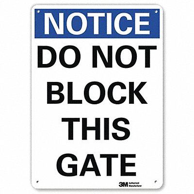 LYLE U51126NP7X10 Notice Sign 10 in x 7 in Plastic
