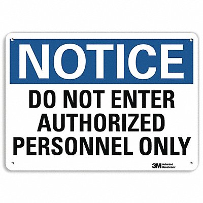 LYLE U51131NP14X10 Notice Sign 10 inx14 in Plastic