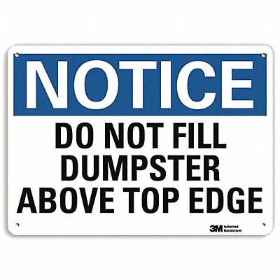 LYLE U51136NP10X7 Notice Sign 7 in x 10 in Plastic