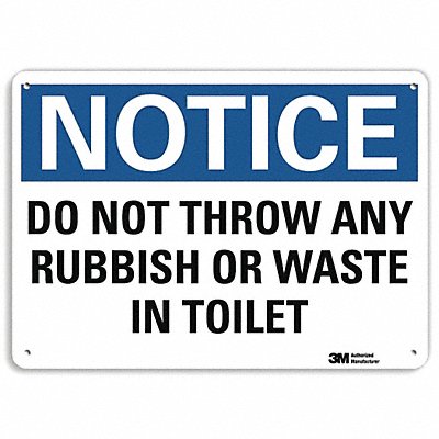 LYLE U51147NP10X7 Notice Sign 7 in x 10 in Plastic