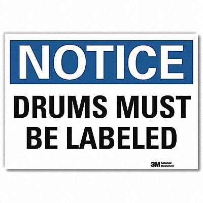 LYLE U51160RD7X5 Notice Sign 5 in x 7 in Reflective Sheeting