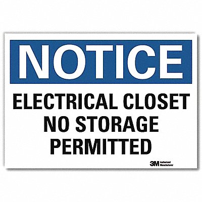 LYLE U51168RD7X5 Notice Sign 5inx7in Reflective Sheeting
