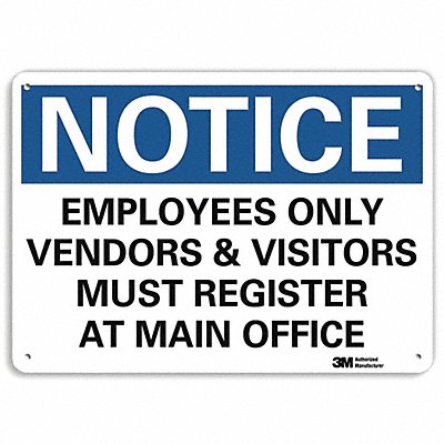 LYLE U51194NA10x7 Notice Sign 7 in x 10 in Aluminum