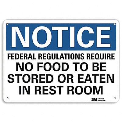 LYLE U51218NA10x7 Notice Sign 7 in x 10 in Aluminum