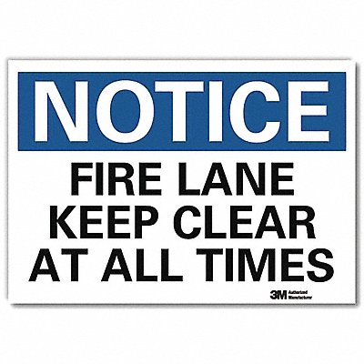 LYLE U51222RD14X10 Reflective Fire Lane Label 10x14in Alum