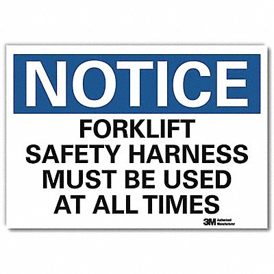 LYLE U51237RD7X5 Notice Sign 5 in x 7 in Reflective Sheeting