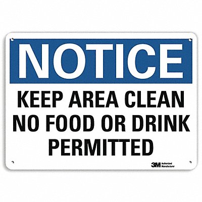 LYLE U51284RA10X7 Notice Sign 7 in x 10 in Aluminum