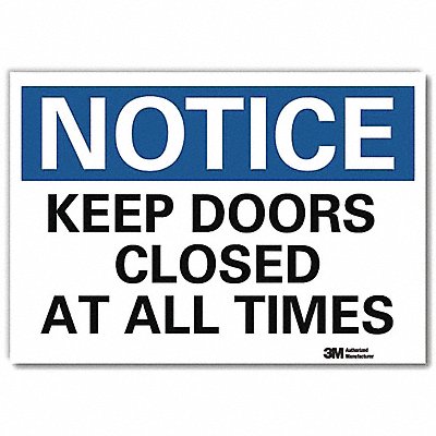 LYLE U51289RD14X10 Notice Sign 10x14in Reflective Sheeting