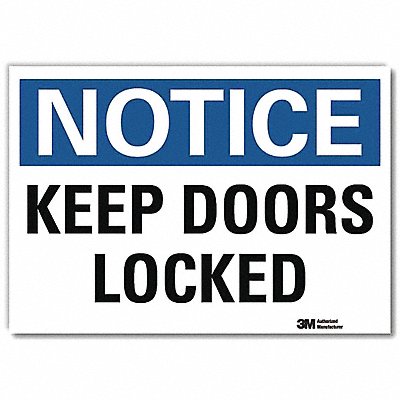 LYLE U51290RD10X7 Notice Sign 7inx10in Reflective Sheeting
