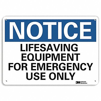 LYLE U51306NA10x7 Notice Sign 7 in x 10 in Aluminum