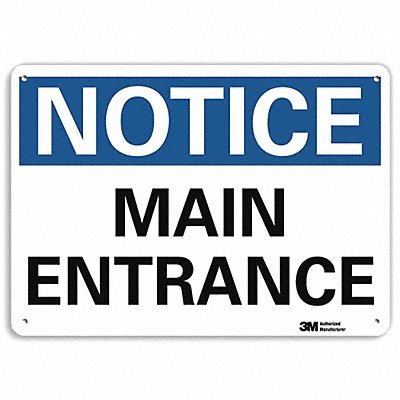 LYLE U51313NA10x7 Notice Sign 7 in x 10 in Aluminum