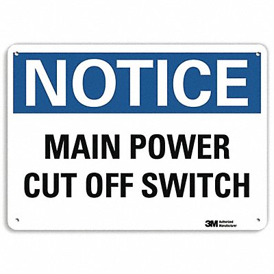 LYLE U51316NA10x7 Notice Sign 7 in x 10 in Aluminum