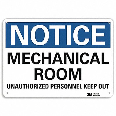 LYLE U51322NA10x7 Notice Sign 7 in x 10 in Aluminum